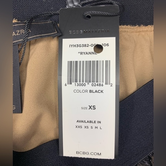 BCBCG NWT MaxAzaria Ryanne Black Pleated Shimmer Skirt size XS ! - Picture 8 of 9